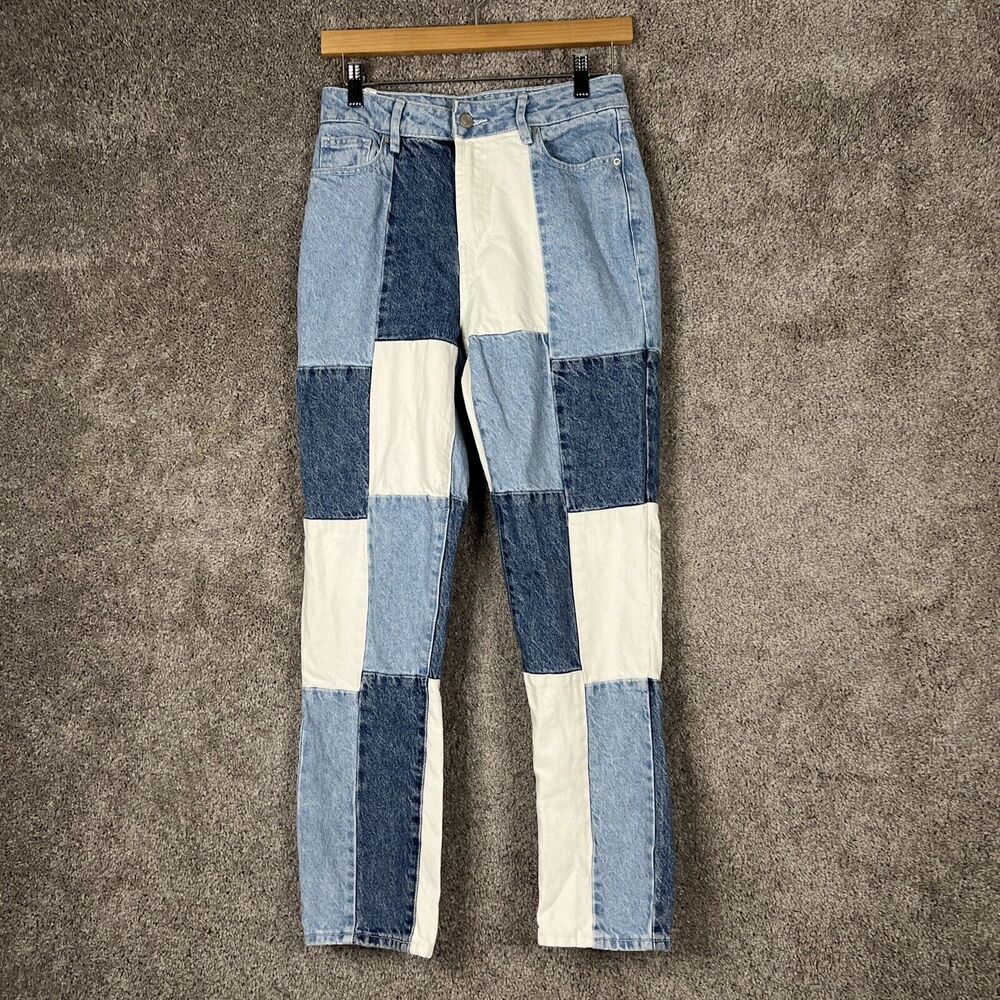 Pacsun Jeans Womens SZ 25 Patch Work High Slim Taper Mixed  Denim Coloblock